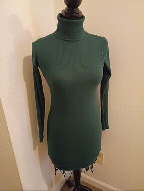 Wild Fable Teal Mini Dress With Turtle Neck